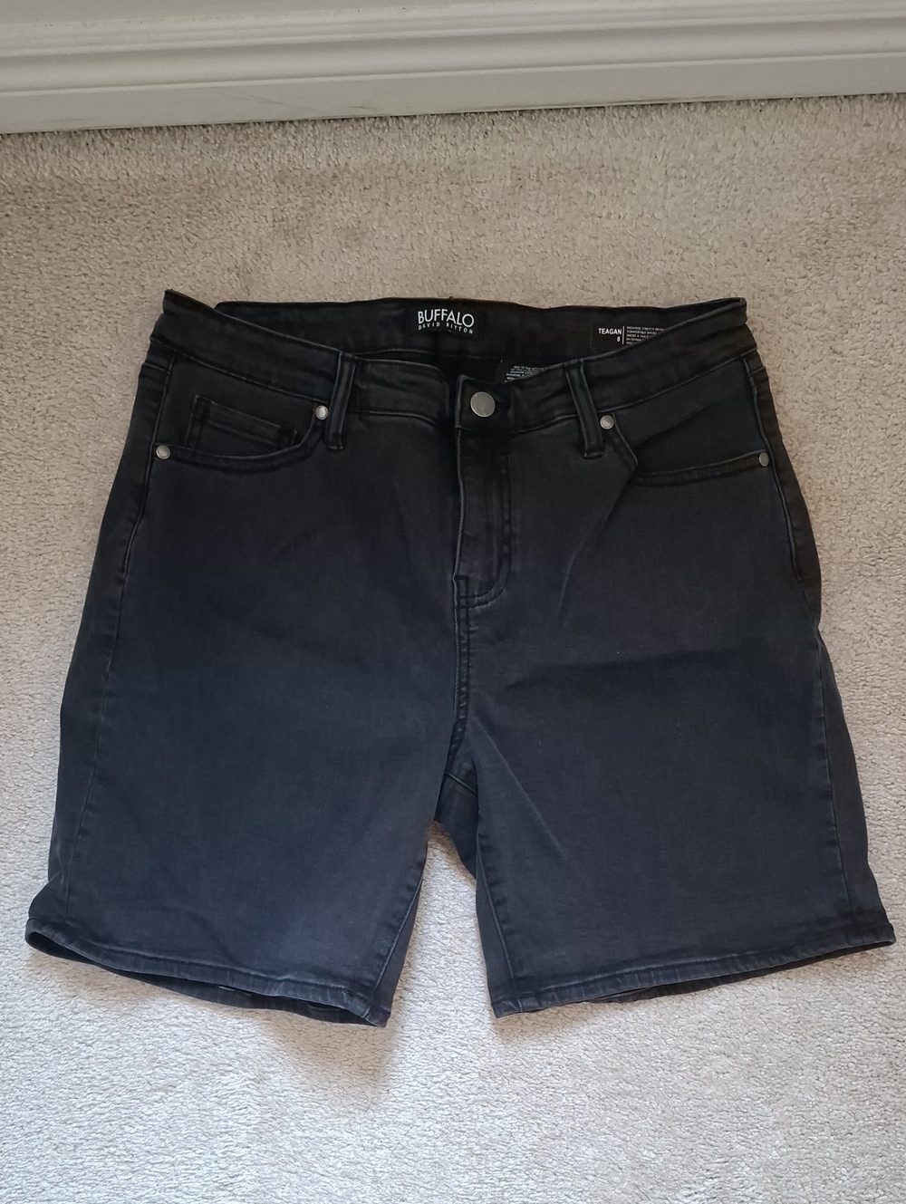 Buffalo David Bitton Black High-Rise Denim Shorts